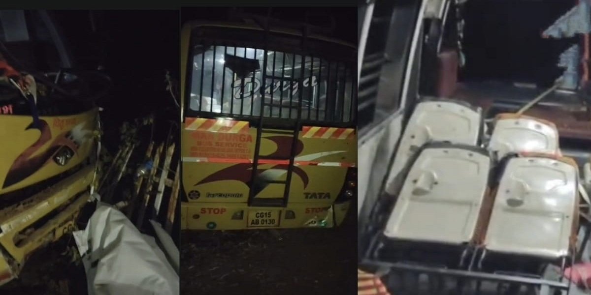 CG Road Accident : सामूहिक विवाह से पहले बड़ा हादसा, 54 जोड़ों से भरी बस गड्ढे में गिरी, सभी यात्री घायल